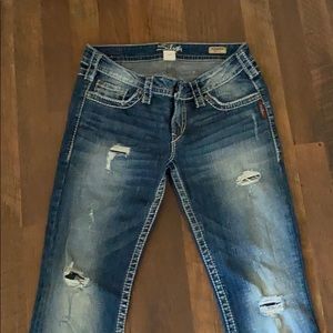 Silver pioneer bootcut jeans